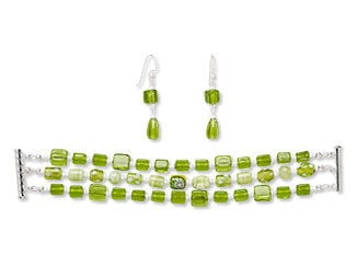 Triple-Strand Bracelet and Earring Set