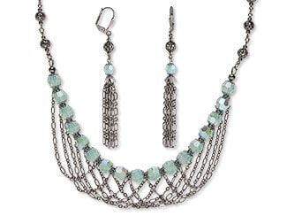 Bib-Style Necklace and Earring Set