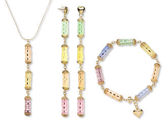 Single-Strand Necklace, Bracelet and Earrings