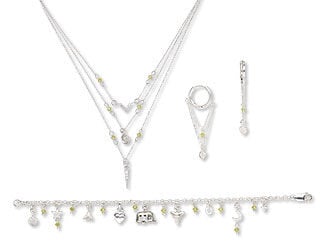 Three-Piece Necklace, Bracelet and Earring Set