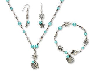 Single-Strand Necklace, Bracelet and Earring Set