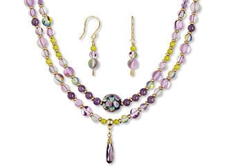 Double-Strand Necklace and Earring Set
