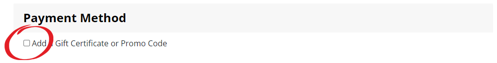 Step 1 Screenshot: Click on the checkbox in checkout to apply a promotion code