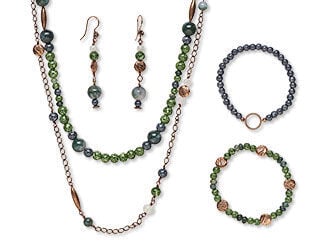 Two-Piece Necklace, Two-Piece Bracelet and Earring Set
