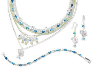 Four-Piece Necklace, Bracelet and Earring Set