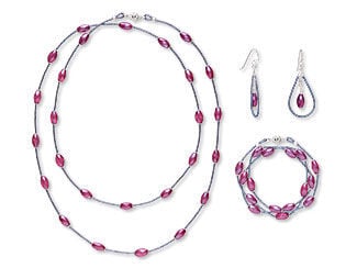 Single-Strand Necklace, Bracelet and Earring Set