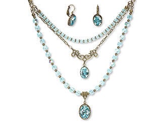 Triple-Strand Necklace and Earring Set