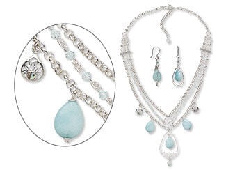 Triple-Strand Necklace and Earring Set
