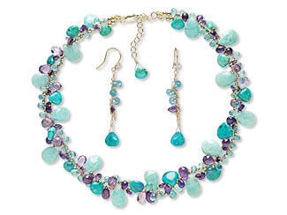 Double-Strand Necklace and Earring Set