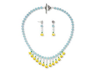 Bib-Style Necklace and Earring Set