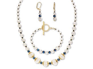 Single-Strand Necklace, Bracelet and Earring Set