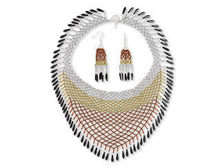 Bib-Style Necklace and Earring Set