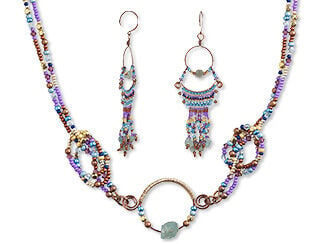 Double-Strand Necklace and Earring Set