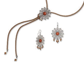 Bolo Tie and Earring Set