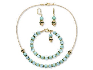 Single-Strand Necklace, Bracelet and Earring Set
