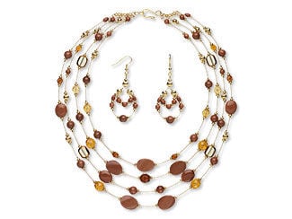 Multi-Strand Necklace and Earring Set