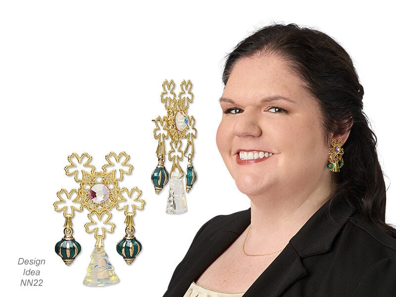 necklace and earrings with components