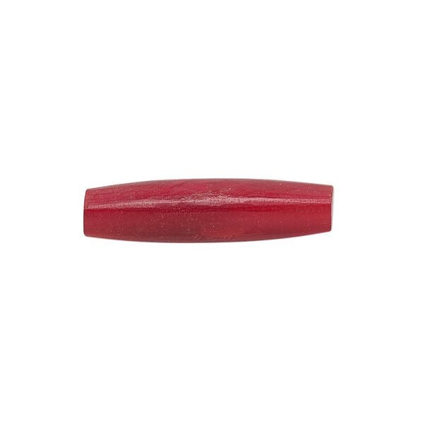 Bead, horn (dyed), red, 25x6mm-25x8mm hand-cut hairpipe, Mohs hardness 2-1/2. Sold per pkg of 40. image number 0