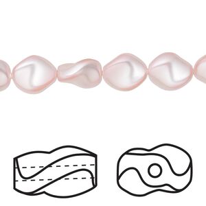 Pearl 10pk rosaline, Crystal Passions&reg; 9x8mm curved 5826