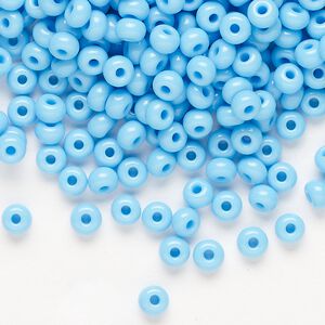 Seed bead, Preciosa Ornela Czech glass, pkg/50g, #6 rocaille, opaque sky blue, (63020).