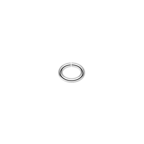 Jump ring 1pkg100 silver-plated, 8x6mm oval, 16 gauge / 5.7x3.6mm inside diameter / brass image number 0