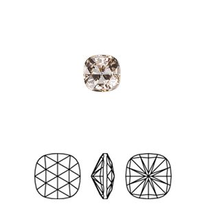 Fancy stone 2pk vintage rose foil back, Crystal Passions&reg; 8mm rose cut cushion 4471