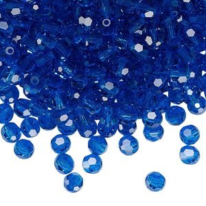 Bead 144pk Capri blue, Preciosa Czech crystal 4mm round