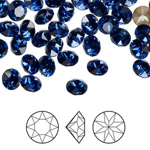 Chaton 288pk dark sapphire foil back, Swarovski&reg; ReCreated&trade; 6.14-6.32mm round SS29 1088