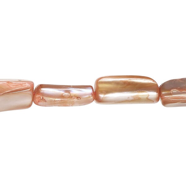 Mother-of-pearl shell 1pkg1, stick bead 15 inch blush 14x5mm-15x11mm image number 0