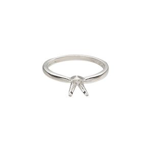 Ring, Sure-Set&trade;, sterling silver, 6mm 4-prong round setting, size 6. Sold individually.