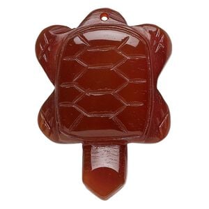 Carnelian 1pkg1, top-drilled turtle focal 46x32mm-50x37mm