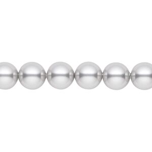 Pearl 50pk light grey, Crystal Passions&reg; 8mm round 5810