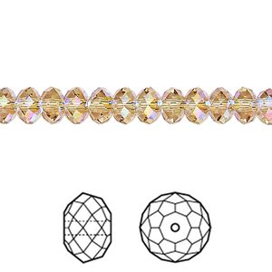 Bead 360pk light Colorado topaz shimmer 2X, Swarovski&reg; 6x4mm rondelle 5040
