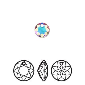 Drop 72pk crystal AB, Swarovski&reg; 8mm pendant classic cut 6430