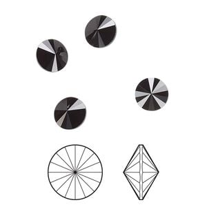 Chaton 12pk jet, Crystal Passions&reg; 7.07-7.27mm rivoli SS34 1122