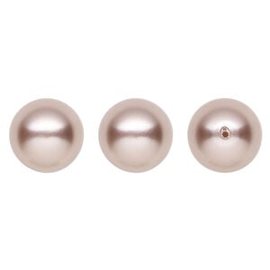 Pearl 1pkg4 vintage rose, Crystal Passions&reg; 12mm half-drilled round 5818