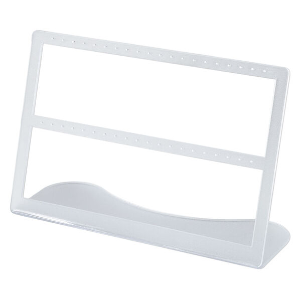 Display, earring, acrylic, frosted clear, 9 x 6 x 3-inch textured, holds 20 pairs. Sold individually. image number 0