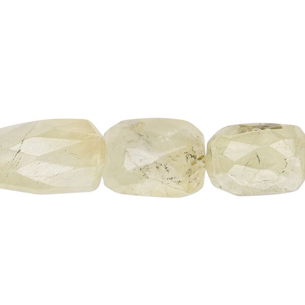 Bead, prehnite (natural), small to medium hand-faceted nugget, Mohs hardness 6 to 6-1/2. Sold per 8-inch strand. image number 0