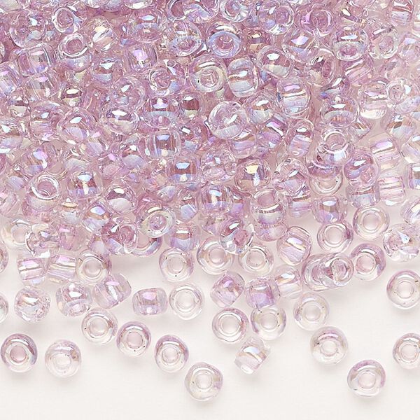 Seed bead, Dyna-Mites&trade;, glass 1pkg40g, #6 round, translucent rainbow inside color lavender (310 6/0 RR) image number 0