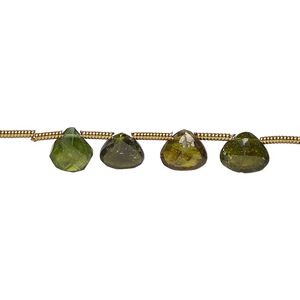 Multi-tourmaline 1pkg21, hand-cut top-drilled faceted puffed teardrop bead natural 6x5mm-7x6mm