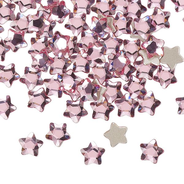 Flat back 360pk rose foil back, Swarovski&reg; 6mm star flower 2754 image number 0