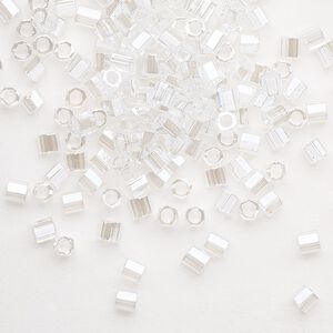 Seed bead, Delica&reg;, glass, pkg/50g, #8 cut, translucent luster crystal clear (DBLC-0050).
