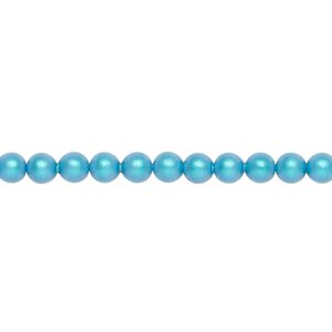 Pearl 100pk iridescent dark turquoise, Crystal Passions&reg; 4mm round 5810