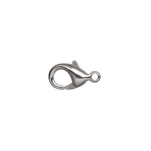 Clasp lobster claw 1pkg10 gunmetal-plated, 11.5x8mm, brass 1-strand