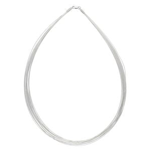 Neckwire, multi-strand, sterling silver and steel, 0.5mm twisted, 24 inches with 3.5mm lobster claw clasp. Sold individually.