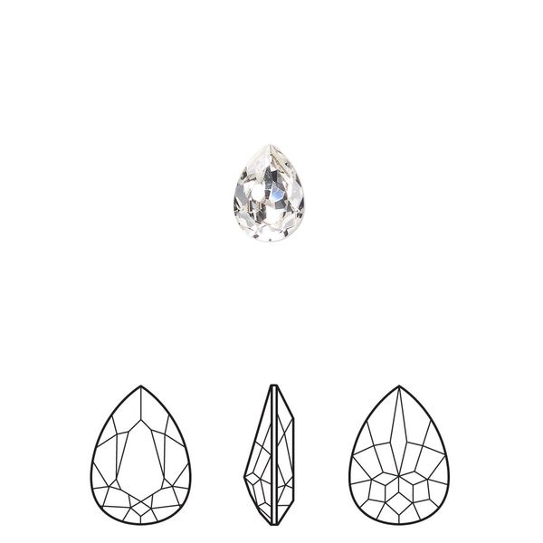 Fancy stone 180pk crystal foil back, Swarovski&reg; 8x6mm pear 4320 image number 0