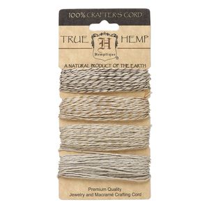 Cord, Hemptique&reg;, hemp and polyester, assorted brown / orange / metallics, 1mm diameter, 20-pound test. Sold per pkg of (4) 30-foot sections.