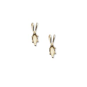 Pendant, Snap-Tite&reg;, 14Kt gold-filled, 6x3mm 6-prong marquise setting. Sold per pkg of 2.