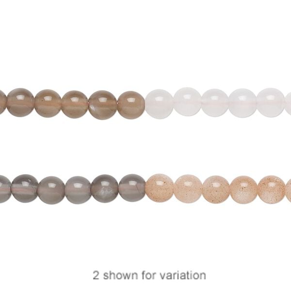 Multi-moonstone 1pkg1, round bead natural 8 inch 4mm image number 0