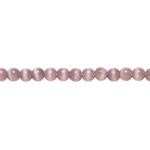 Bead, cat's eye glass (fiber optic glass), purple, 4mm round, quality grade. Sold per 15-1/2" to 16" strand.